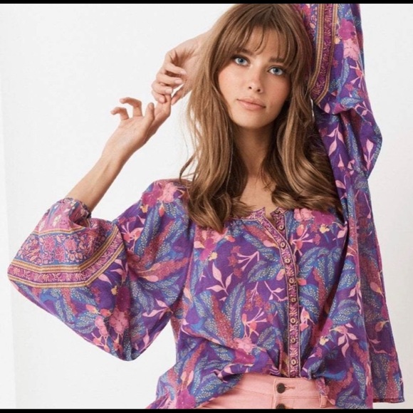Spell Tops - Spell Bianca Blouse in Wisteria